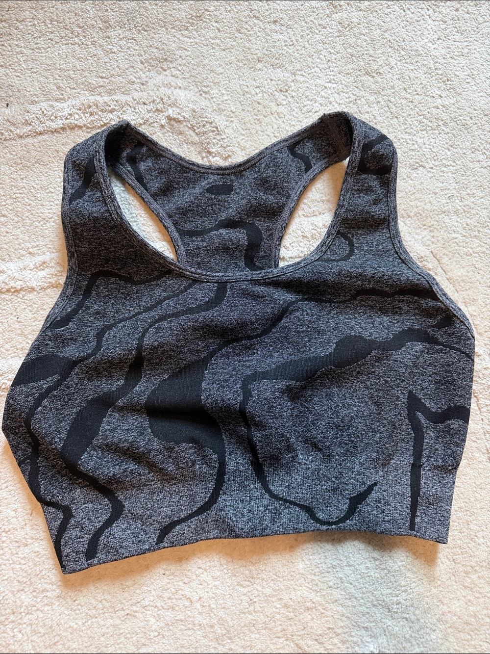 Amazon Black & Gray Seamless Racerback Sports Bra